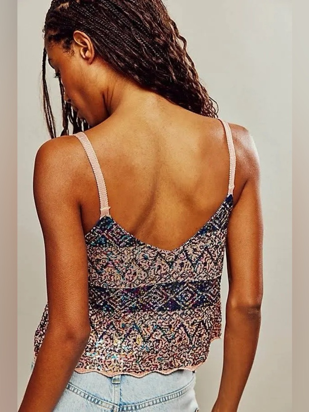 NWOT Free People Shimmy Tank - Twilight Rose Combo - Picture 3 of 9